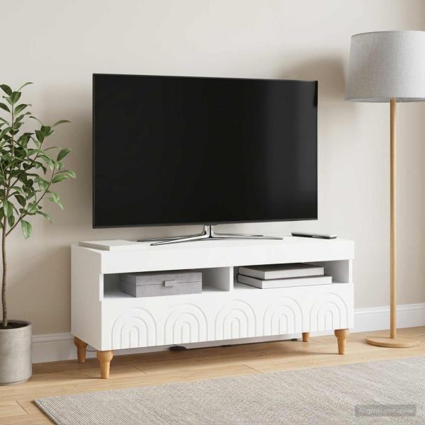 LED-TV-Schrank ALKMAAR 100 x 35 x 43 cm Weiß Holzwerkstoff