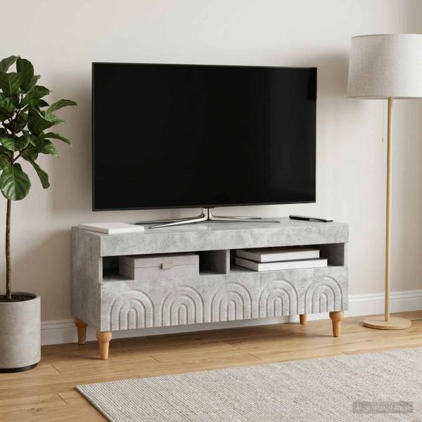 LED-TV-Schrank ALKMAAR 100 x 35 x 43 cm Betongrau Holzwerkstoff