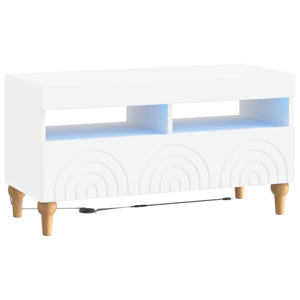 LED-TV-Schrank ALKMAAR 81 x 35 x 43 cm Weiß Holzwerkstoff