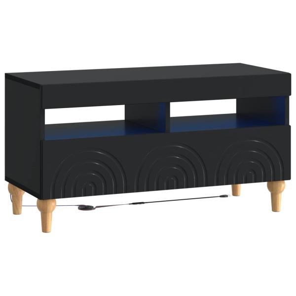LED-TV-Schrank ALKMAAR 81 x 35 x 43 cm Schwarz Holzwerkstoff