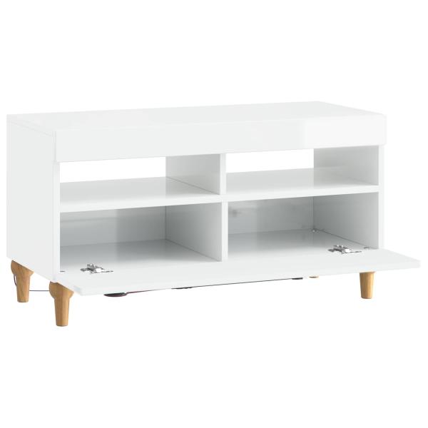 LED-TV-Schrank ALKMAAR 81 x 35 x 43 cm Hochglanz Weiß