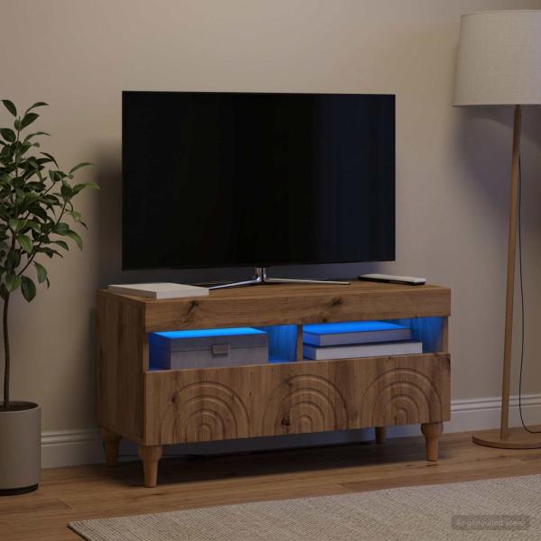 LED-TV-Schrank ALKMAAR 81 x 35 x 43 cm Artisan-Eiche