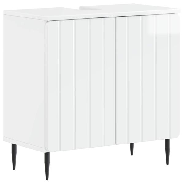 Waschbeckenschrank ZWOLLE Hochglanz Weiß 59,5 x 31,5 x 59 cm