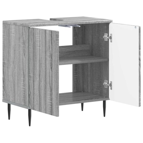 Waschbeckenschrank ZWOLLE Sonoma-Grau 59,5 x 31,5 x 59 cm