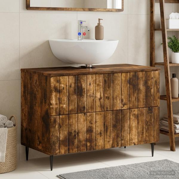 ARDEBO.de - Waschbeckenschrank ZWOLLE Raucheiche 82 x 41 x 58,5 cm