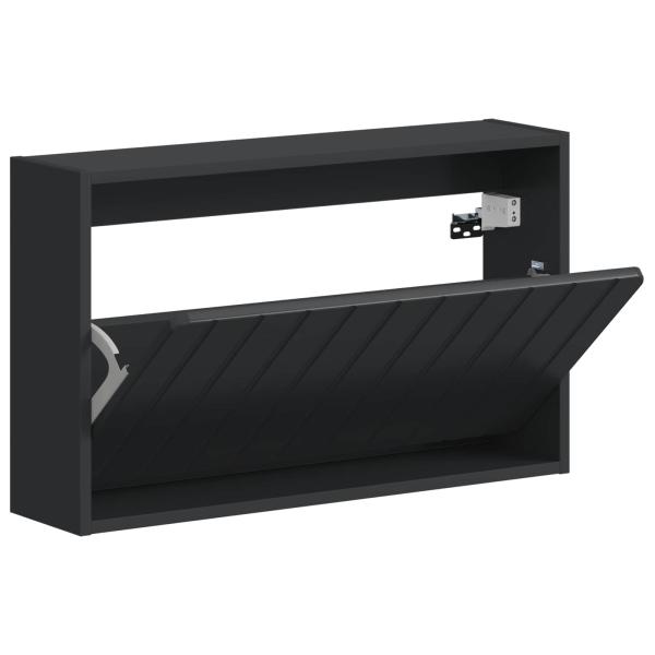 Wandmontierter Schuhschrank ZWOLLE 71 x 17 x 43 cm Schwarz