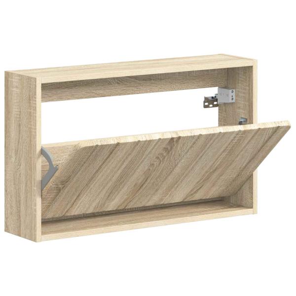 Wandmontierter Schuhschrank ZWOLLE 71 x 17 x 43 cm Sonoma-Eiche