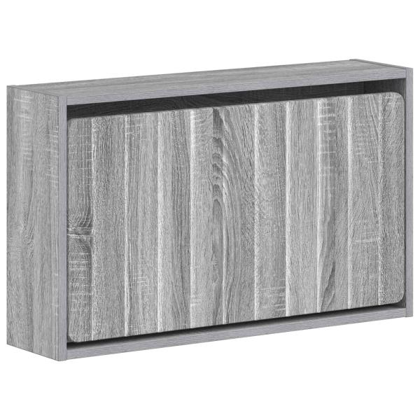 ARDEBO.de - Wandmontierter Schuhschrank ZWOLLE 71 x 17 x 43 cm Sonoma-Grau