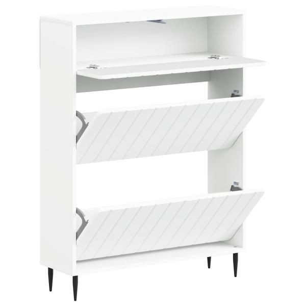 Schuhschrank ZWOLLE 78 x 24 x 103 cm Holzwerkstoff Weiß
