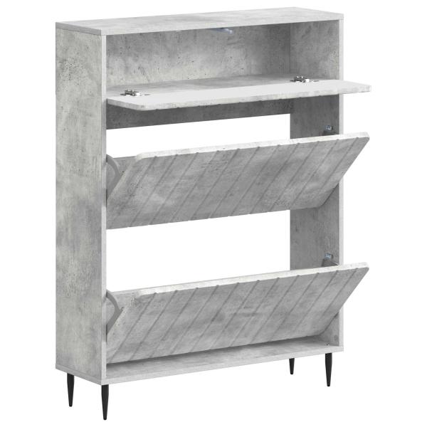 Schuhschrank ZWOLLE 78 x 24 x 103 cm Holzwerkstoff Betongrau