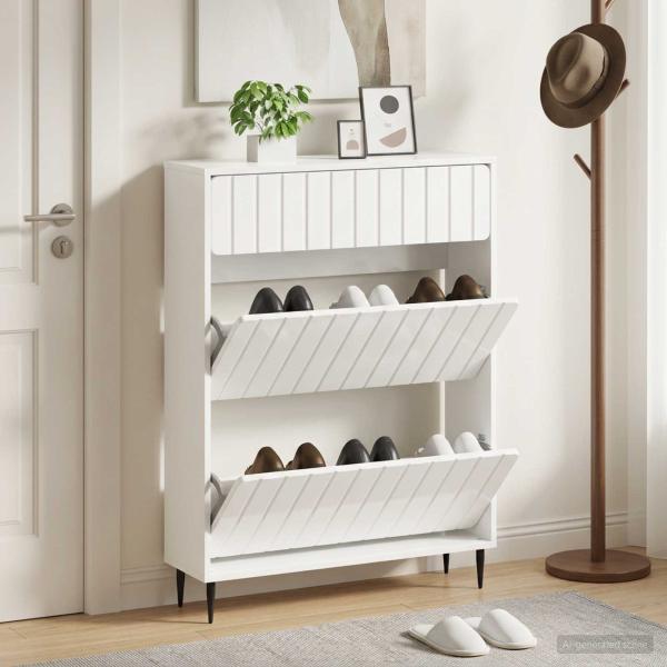 ARDEBO.de - Schuhschrank ZWOLLE 78 x 24 x 103 cm Holzwerkstoff