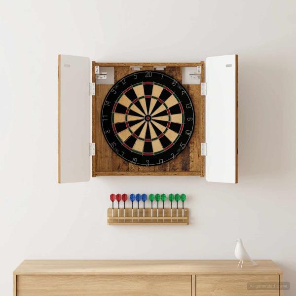 ARDEBO.de - Dartboard Schrank ZWOLLE Altholz 52,5 x 10,5 x 57,5 cm