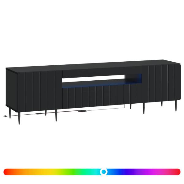 LED-TV-Schrank ZWOLLE 153 x 35 x 43 cm Schwarz Holzwerkstoff