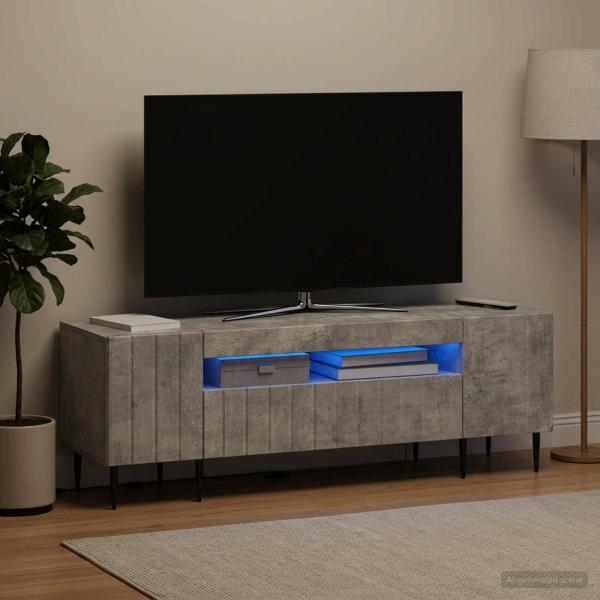 LED-TV-Schrank ZWOLLE 153 x 35 x 43 cm Betongrau Holzwerkstoff