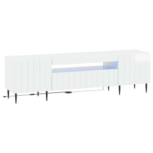 LED-TV-Schrank ZWOLLE 153 x 35 x 43 cm Hochglanz Weiß