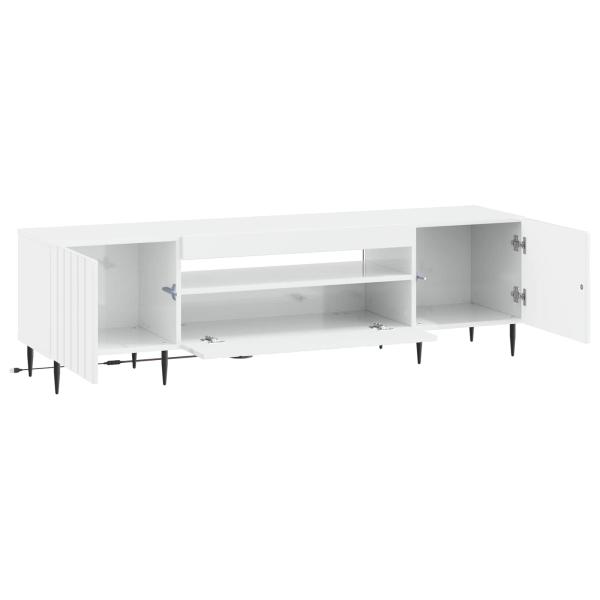 LED-TV-Schrank ZWOLLE 153 x 35 x 43 cm Hochglanz Weiß