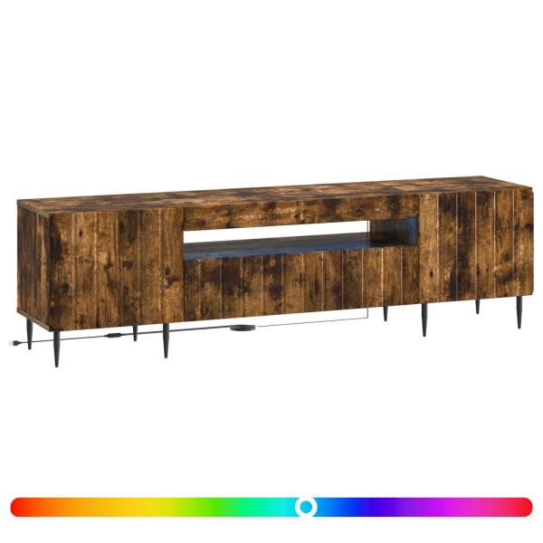LED-TV-Schrank ZWOLLE 153 x 35 x 43 cm Raucheiche Holzwerkstoff