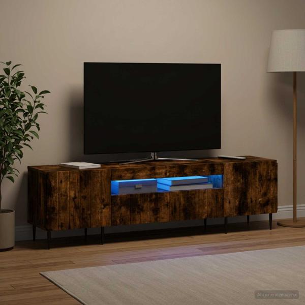 LED-TV-Schrank ZWOLLE 153 x 35 x 43 cm Raucheiche Holzwerkstoff