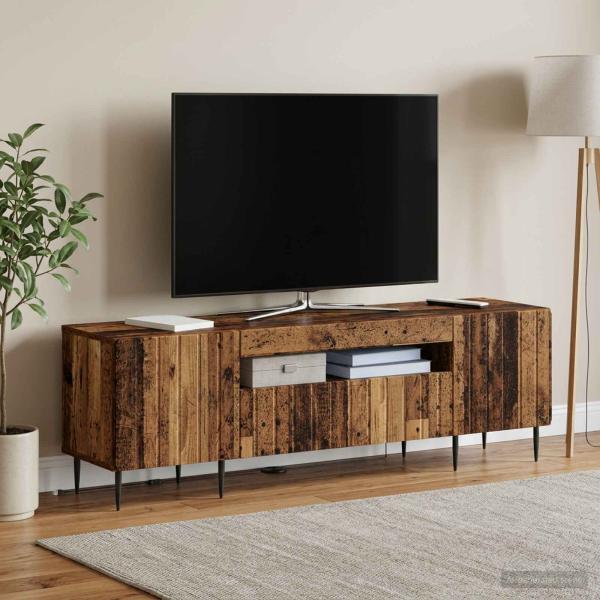 ARDEBO.de - LED-TV-Schrank ZWOLLE 153 x 35 x 43 cm Altholz Holzwerkstoff