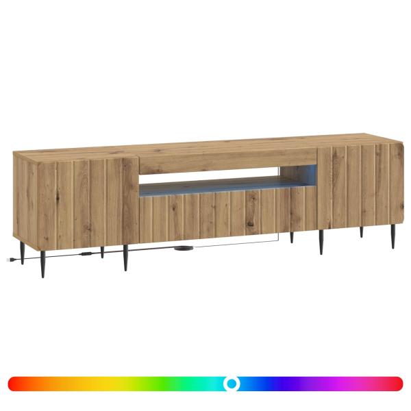 LED-TV-Schrank ZWOLLE 153 x 35 x 43 cm Artisan-Eiche