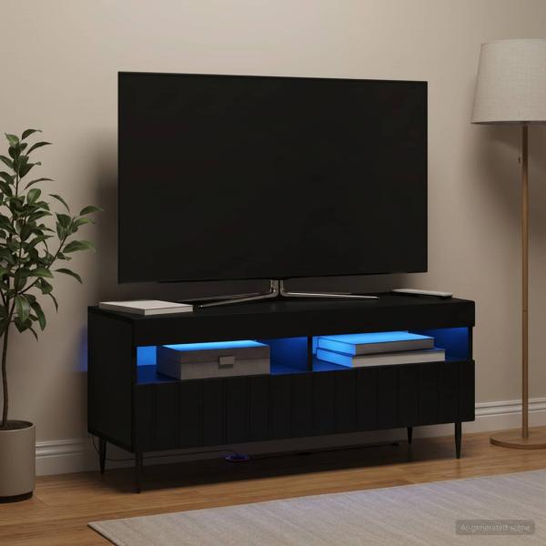 LED-TV-Schrank ZWOLLE 100 x 35 x 43 cm Schwarz Holzwerkstoff