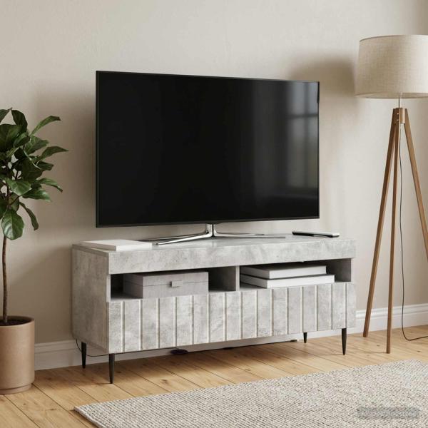 LED-TV-Schrank ZWOLLE 100 x 35 x 43 cm Betongrau Holzwerkstoff