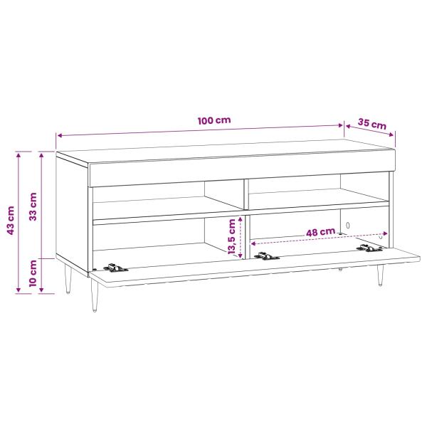 LED-TV-Schrank Altholz Holzwerkstoff