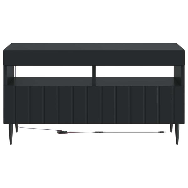 LED-TV-Schrank Schwarz Holzwerkstoff
