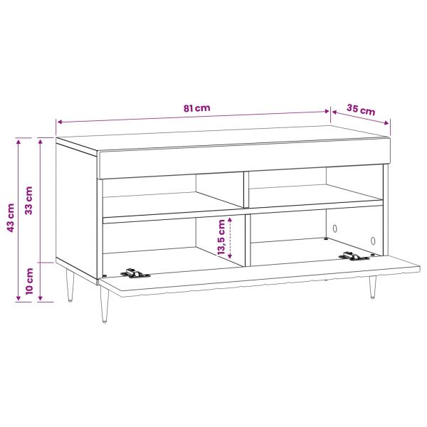 LED-TV-Schrank Schwarz Holzwerkstoff