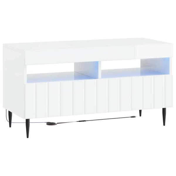 LED-TV-Schrank ZWOLLE 81 x 35 x 43 cm Hochglanz Weiß
