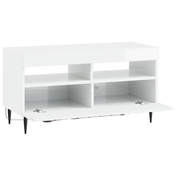LED-TV-Schrank ZWOLLE 81 x 35 x 43 cm Hochglanz Weiß