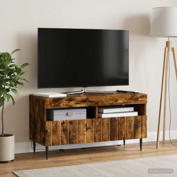 LED-TV-Schrank ZWOLLE 81 x 35 x 43 cm Raucheiche Holzwerkstoff