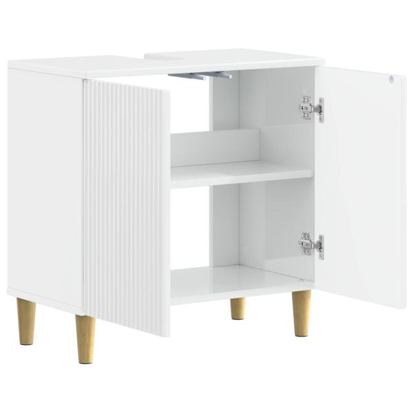 Waschbeckenschrank ARNHEM Hochglanz Weiß 59,5 x 31,5 x 59 cm
