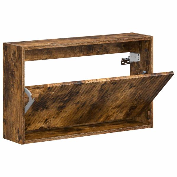 Wandmontierter Schuhschrank ARNHEM 71 x 17 x 43 cm Raucheiche