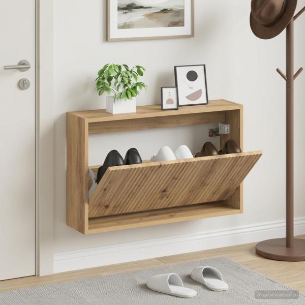 ARDEBO.de - Wandmontierter Schuhschrank ARNHEM 71 x 17 x 43 cm