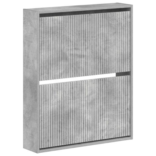Wandmontierter Schuhschrank ARNHEM 71 x 17 x 86 cm Betongrau