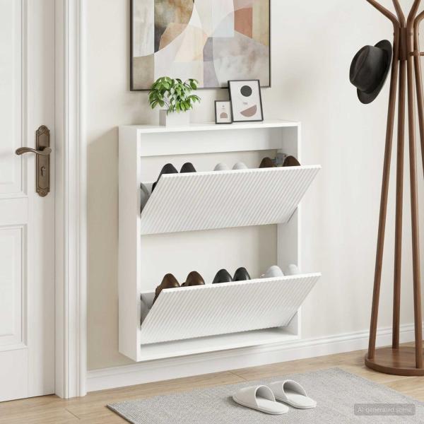 ARDEBO.de - Wandmontierter Schuhschrank ARNHEM 71 x 17 x 86 cm