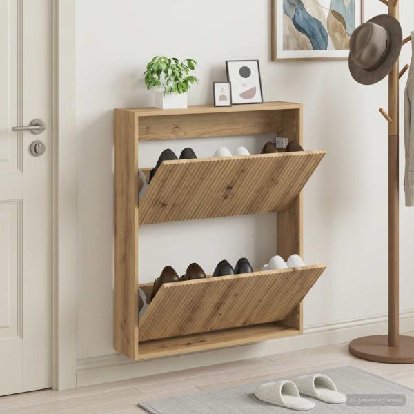 ARDEBO.de - Wandmontierter Schuhschrank ARNHEM 71 x 17 x 86 cm