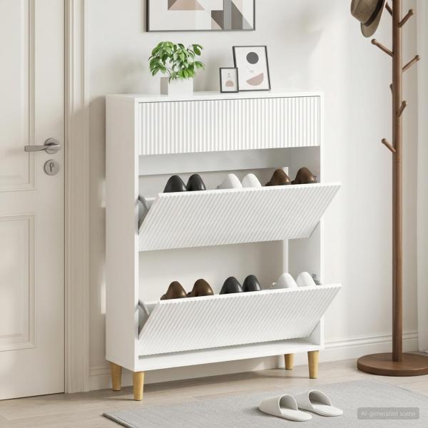 ARDEBO.de - Schuhschrank ARNHEM 78 x 24 x 103 cm Holzwerkstoff