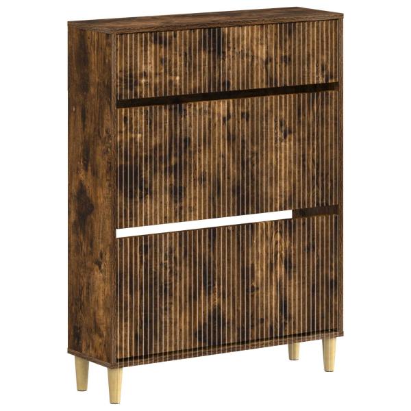 ARDEBO.de - Schuhschrank ARNHEM 78 x 24 x 103 cm Holzwerkstoff Räuchereiche