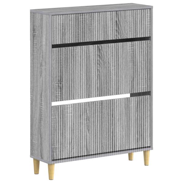 ARDEBO.de - Schuhschrank ARNHEM 78 x 24 x 103 cm Holzwerkstoff Sonoma-Grau