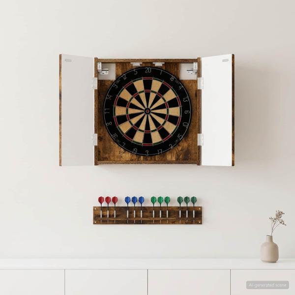 ARDEBO.de - Dartboard Schrank ARNHEM Raucheiche 52,5 x 10,5 x 53,5 cm