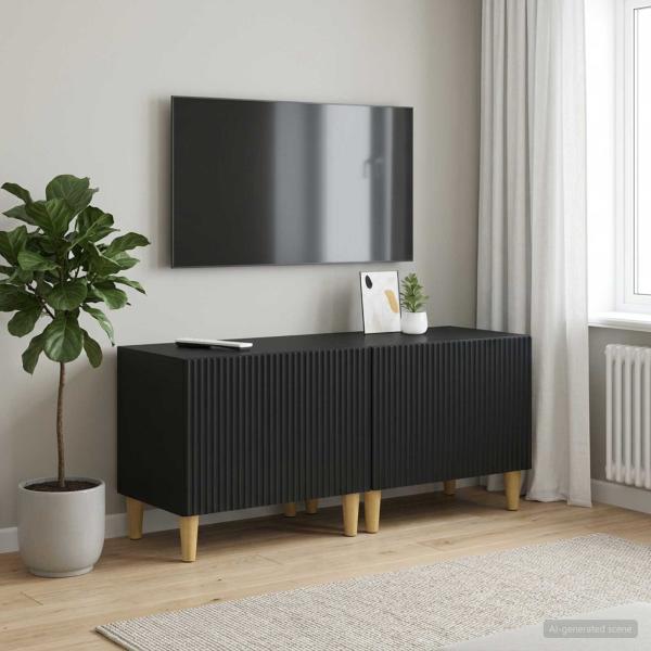 ARDEBO.de - TV-Schrank Schwarz Holzwerkstoff