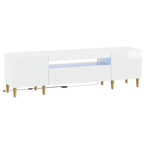 LED-TV-Schrank ARNHEM 153 x 35 x 43 cm Hochglanz Weiß