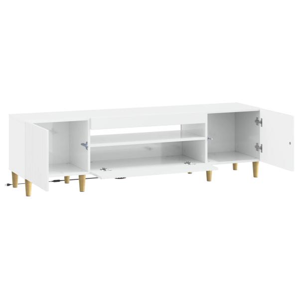 LED-TV-Schrank ARNHEM 153 x 35 x 43 cm Hochglanz Weiß