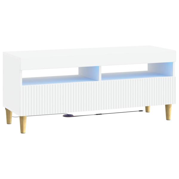 LED-TV-Schrank ARNHEM 100 x 35 x 43 cm Weiß Holzwerkstoff