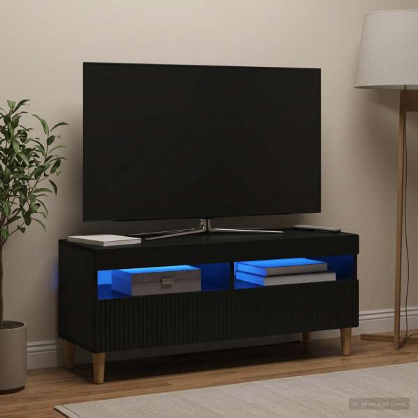 LED-TV-Schrank ARNHEM 100 x 35 x 43 cm Schwarz Holzwerkstoff
