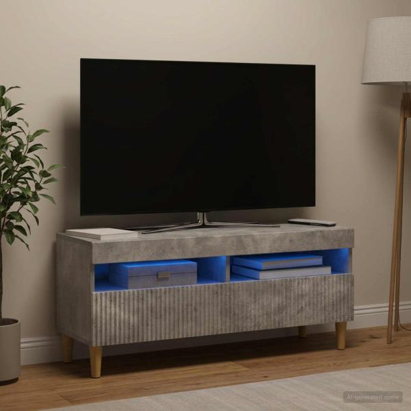 ARDEBO.de - LED-TV-Schrank ARNHEM 100 x 35 x 43 cm Betongrau Holzwerkstoff