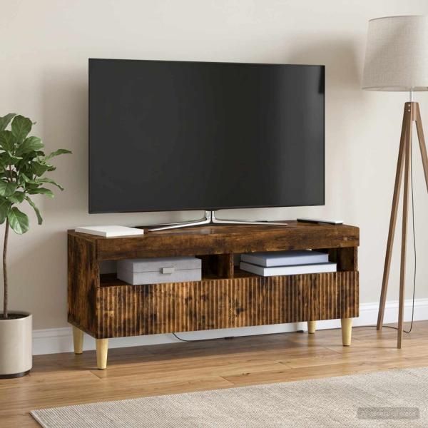 ARDEBO.de - LED-TV-Schrank ARNHEM 100 x 35 x 43 cm Raucheiche Holzwerkstoff