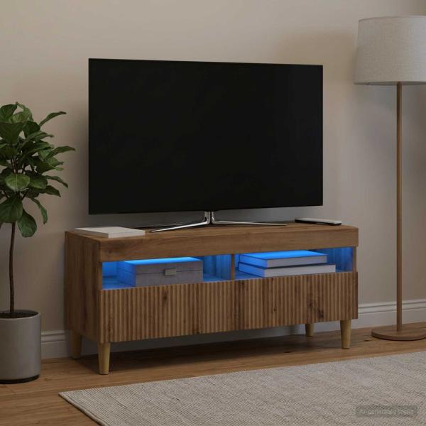 ARDEBO.de - LED-TV-Schrank ARNHEM 100 x 35 x 43 cm Artisan-Eiche